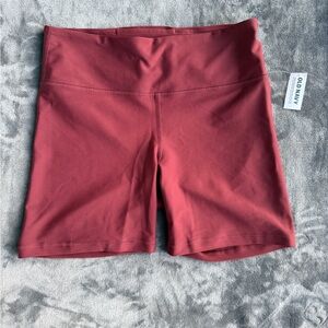 Old Navy Women’s High-Rise Bike Shorts — 6”inseam - Maroon Red